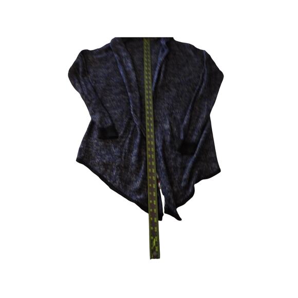 Eileen Fisher Long sleeve Cardigan Navy/White Linen blend Small Asymmetrical - Picture 6 of 7